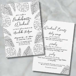 Tropical Hand plockade Beach Bachelorette Party Inbjudningar