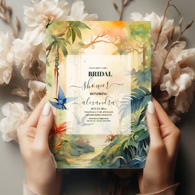 Tropical Handflatan Beach Boho Möhippa Inbjudningar (Skapare uppladdad)