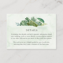 Tropical Handflatan Beach Destination Wedding Tilläggskort