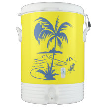Tropical Handflatan Beach Scene Igloo Cooler