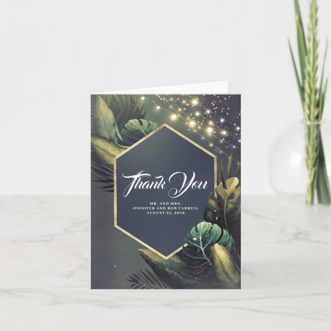 Tropical Handflatan Beach Wedding Tack Kort (Framsida)