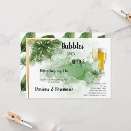 Tropical Handflatan Bubble & Brews Par Shower Inbjudningar