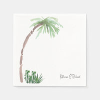 Tropical Handflatan Cactus Bröllop Script Namn Coc