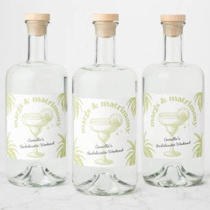 Tropical Handflatan Cocktail Bachelorette Helg Spritflaskor Etikett