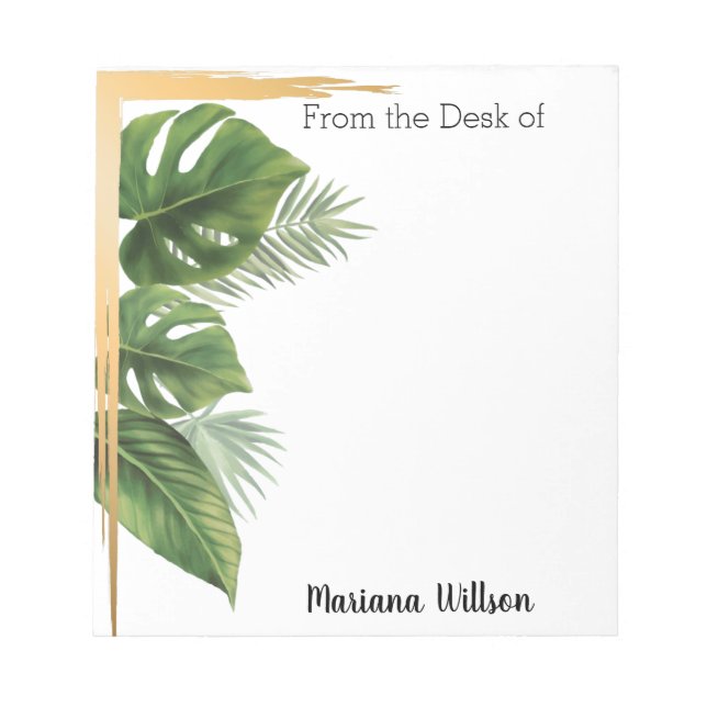 Tropical Handflatan från Desk of, Personlig Anteckningsblock (Framsida)