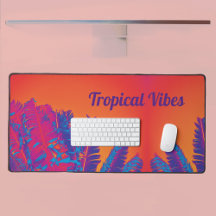 Tropical Handflatan Fronds Psychedelic Orange Rosa