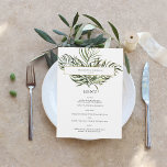 Tropical Handflatan Greenery | Bröllop Menu Meny<br><div class="desc">Vackra menykort för att komplettera dina bord-inställningar vid bröllop eller nästa middag party. Oavsett vilken tid på året kan vi låtsas att vi befinner oss på en tropiskt ösklippare. Även om paletten framkallar en tropisk känsla är den ganska anpassningsbar i olika stilar, t.ex. bohemi, rustik och modern. Få redot att...</div>