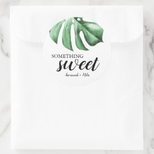 Tropical Handflatan Greenery Något Sweet Runt Klistermärke