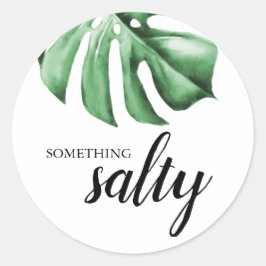 Tropical Handflatan Greenery Nåt Salty Sticker Runt Klistermärke