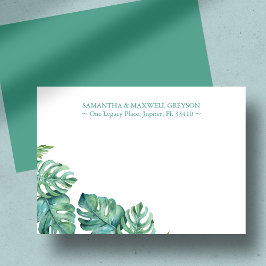 Tropical Handflatan Greenery Personlig Stationery Anteckningskort