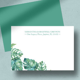 Tropical Handflatan Greenery Personlig Stationery Anteckningskort