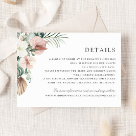 Tropical Handflatan Grey Blommigt  Bröllop Detail Inbjudningar