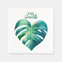 Tropical Handflatan Heart Bröllop Pappersservett