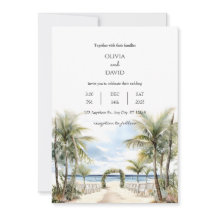 Tropical Handflatan Lining Beach Ceremony Aisle Br