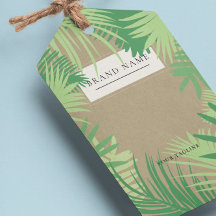 Tropical Handflatan Logotyp QR-kod, Märkre W/Strin