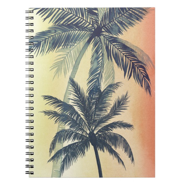 Tropical Handflatan Löv Anteckningsbok Med Spiral (Framsidan)