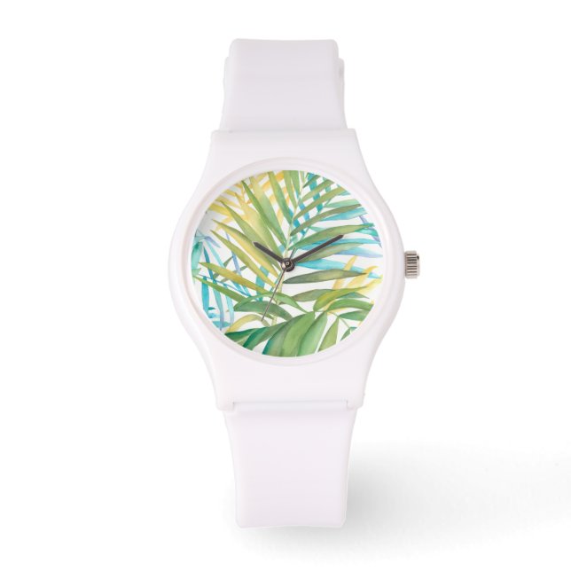 Tropical Handflatan Löv Armbandsur (Framsida)