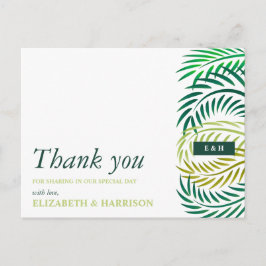 Tropical Handflatan Löv, Beach Wedding Tack Vykort