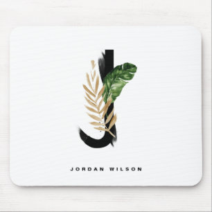 Tropical Handflatan Löv Brev J Monogram Personlig Musmatta