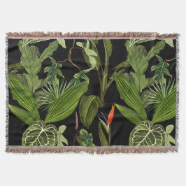 Tropical handflatan löv, fabrik, blommigt, sömlös. filt