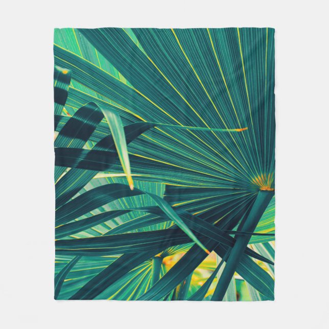 Tropical handflatan löv fleecefilt (Framsidan)