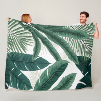 Tropical Handflatan Löv Fleecefilt