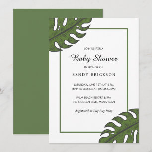 Tropical Handflatan Löv Gender Neutral Baby Shower Inbjudningar
