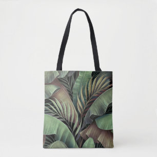 Tropical handflatan löv, handritad 3D-illustration Tygkasse