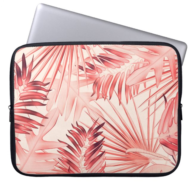 Tropical Handflatan Löv, Hawaii Snyggt Mönster. Laptop Fodral (Framsidan)