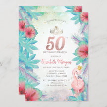 Tropical Handflatan Löv Hibiscus Rosa Flamingo 50: