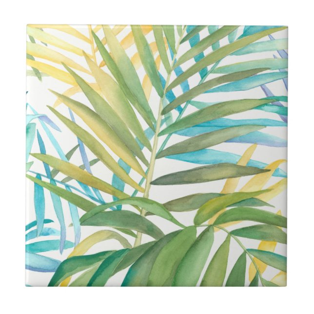 Tropical Handflatan Löv Kakelplatta (Framsidan)