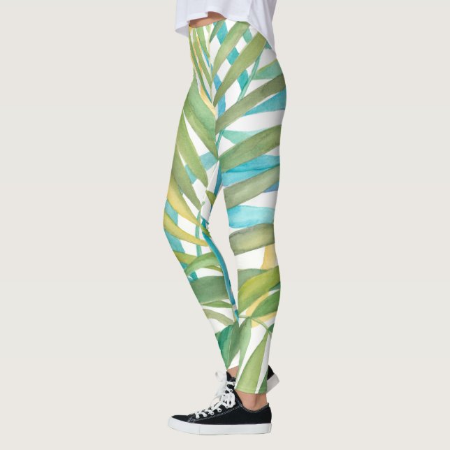 Tropical Handflatan Löv Leggings (Vänster)