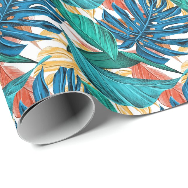 Tropical Handflatan Löv Presentpapper (Rullad Hörn)