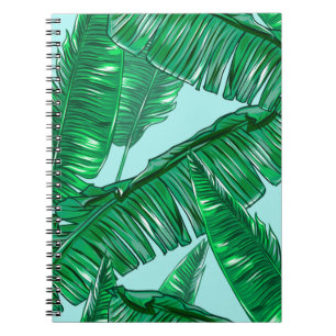 Tropical handflatan löv sömlös blommigt vintage anteckningsbok
