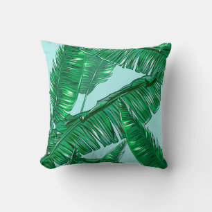 Tropical handflatan löv sömlös blommigt vintage kudde
