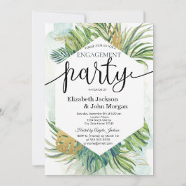 Tropical Handflatan Löv Sommar Förlovningsfest Inbjudningar