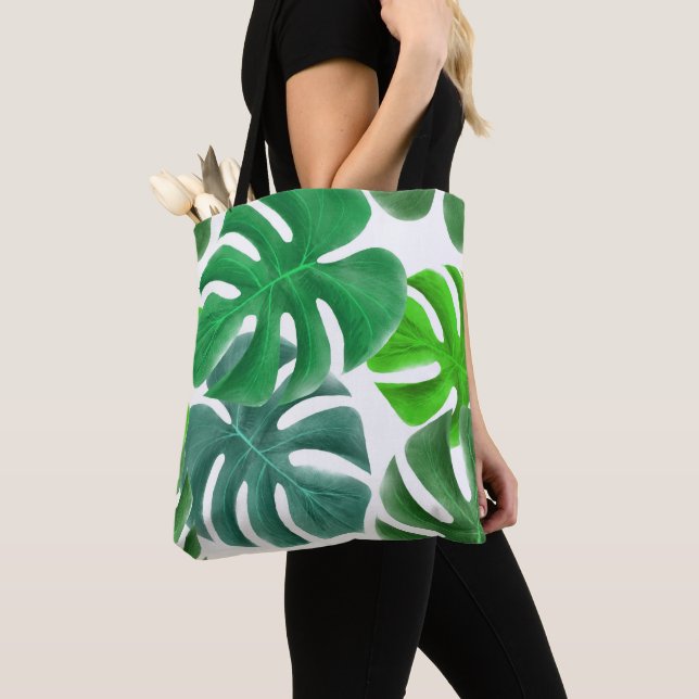 Tropical handflatan löv tygkasse (Närbild)