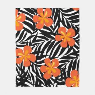 Tropical handflatan löv, vintage Appque stil. Fleecefilt