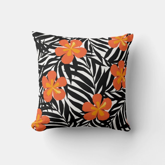 Tropical handflatan löv, vintage Appque stil. Kudde (Framsida)