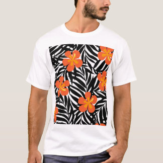Tropical handflatan löv, vintage Appque stil. T Shirt