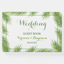 Tropical Handflatan Lövs Beach Wedding Gästböcker