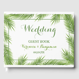 Tropical Handflatan Lövs Beach Wedding Gästböcker
