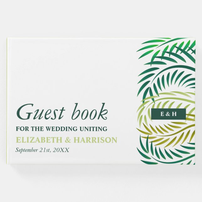 Tropical Handflatan Lövs, Beach Wedding Gästböcker (Framsida)