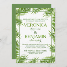 Tropical Handflatan Lövs Beach Wedding