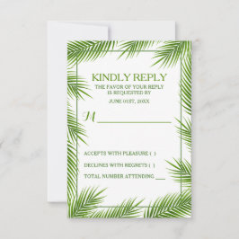 Tropical Handflatan Lövs Beach Wedding OSA Kort