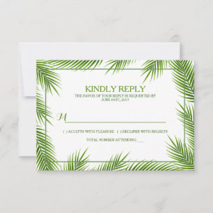 Tropical Handflatan Lövs Beach Wedding OSA Kort