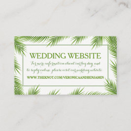 Tropical Handflatan Lövs Beach Wedding webbplats Tilläggskort