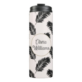 Tropical Handflatan Lövs Black White
