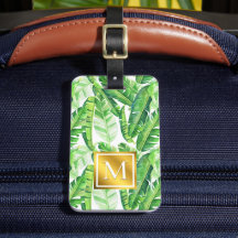 Tropical Handflatan Lövs Monogram