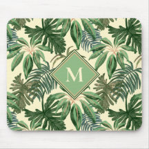 Tropical Handflatan Lövs Monogram